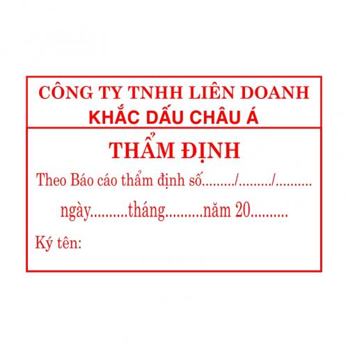 Khắc Con Dấu Thẩm Định