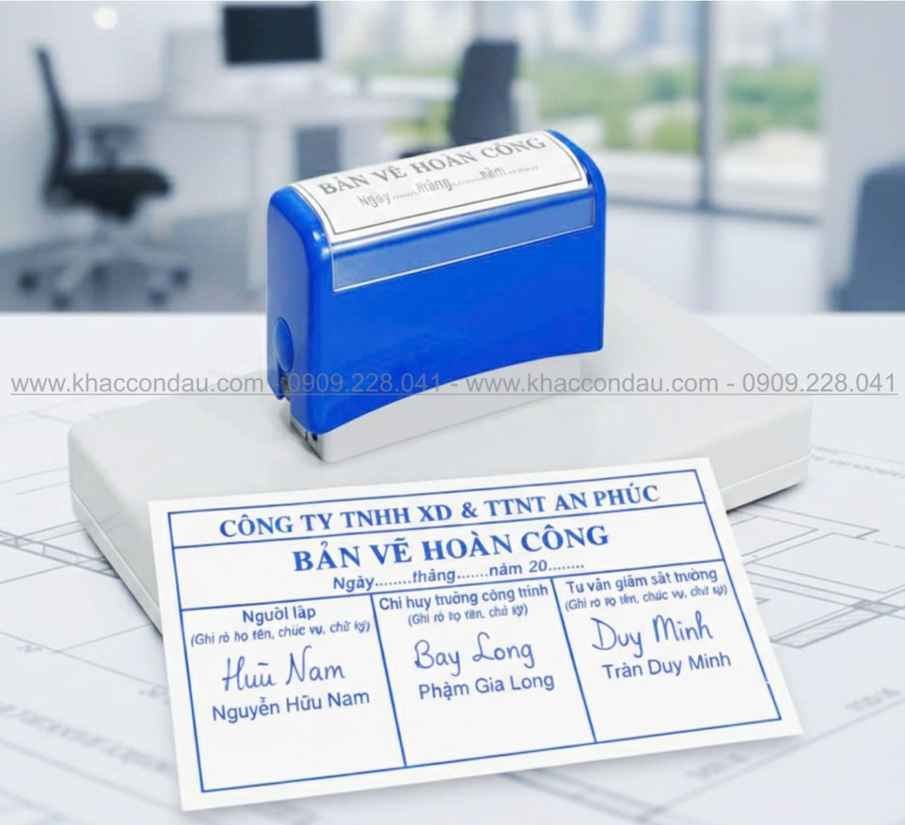 nhận làm con dấu bản vẽ hoàn công liền mực
