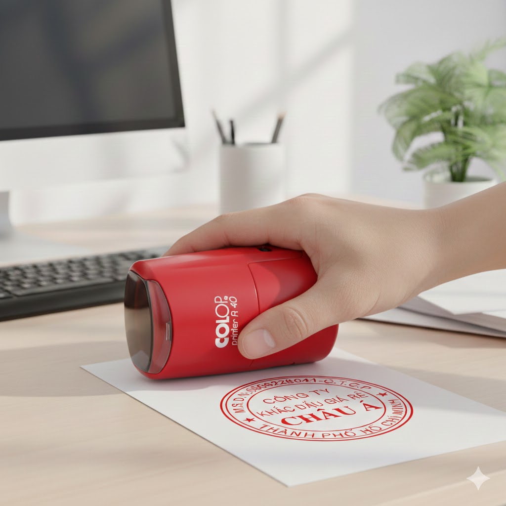 làm con dấu tròn công ty giá rẻ